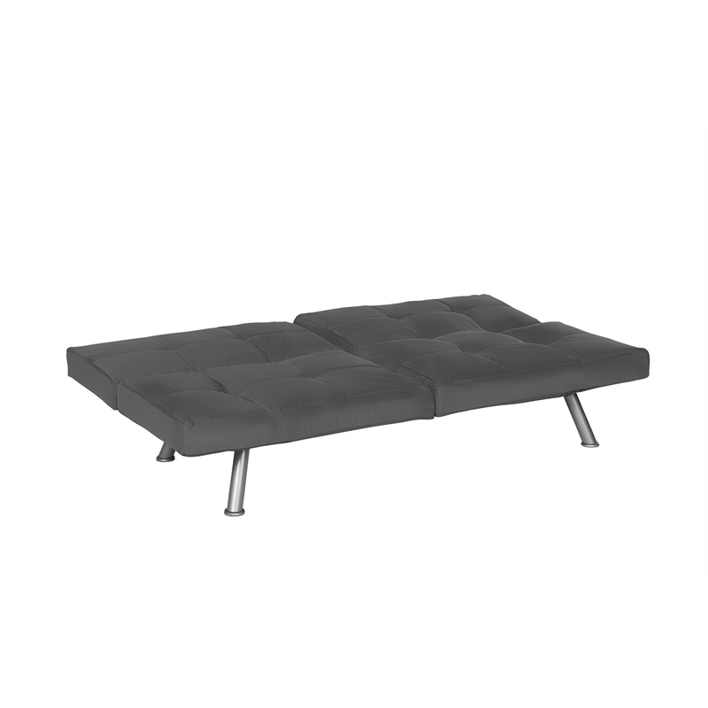 Pemberly Row Contemporary Convertible Futon in Gray Charcoal