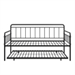 Pemberly Row Contemporary Metal Daybed/Trundle Twin in Black
