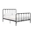 Pemberly Row Metal Bed with Under Bed Storage in Queen Frame in Black