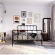 Pemberly Row Metal Bed with Under Bed Storage in Queen Frame in Black