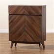 Pemberly Row Wood Shoe Cabinet in Walnut Brown