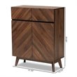Pemberly Row Wood Shoe Cabinet in Walnut Brown