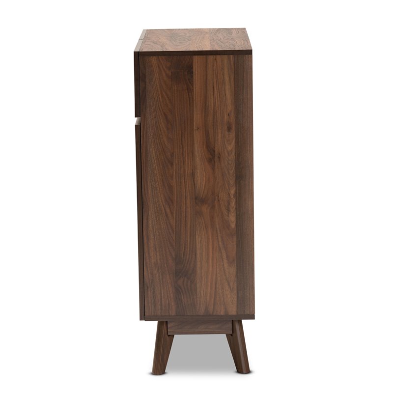 Pemberly Row Wood Shoe Cabinet in Walnut Brown
