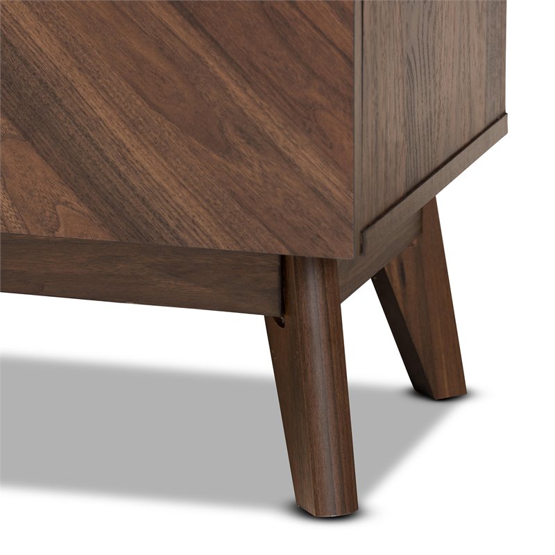 Pemberly Row Wood Shoe Cabinet in Walnut Brown