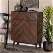 Pemberly Row Wood Shoe Cabinet in Walnut Brown