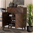 Pemberly Row Wood Shoe Cabinet in Walnut Brown