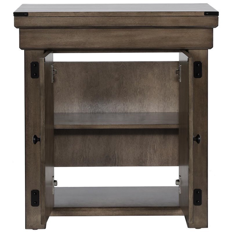 Pemberly Row Traditional 20 Gallon Aquarium Stand in Rustic Gray
