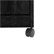 Pemberly Row Mid-Century Microwave Cart in Black Ebony Ash