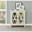 Pemberly Row Mid-Centruy Double Door Accent Cabinet in Ivory