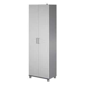 Pemberly Row 24&quot 5-Shelf Transitional Wood Storage Cabinet in White