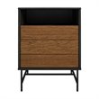 Pemberly Row Contemporary Engineered Wood End Table in Black Oak