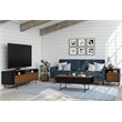 Pemberly Row Contemporary Engineered Wood End Table in Black Oak