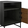 Pemberly Row Contemporary Engineered Wood End Table in Black Oak