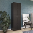 Pemberley Row Laminated Particleboard Black Storage Cabinet Rectangular Adjustable Shelves 75.25