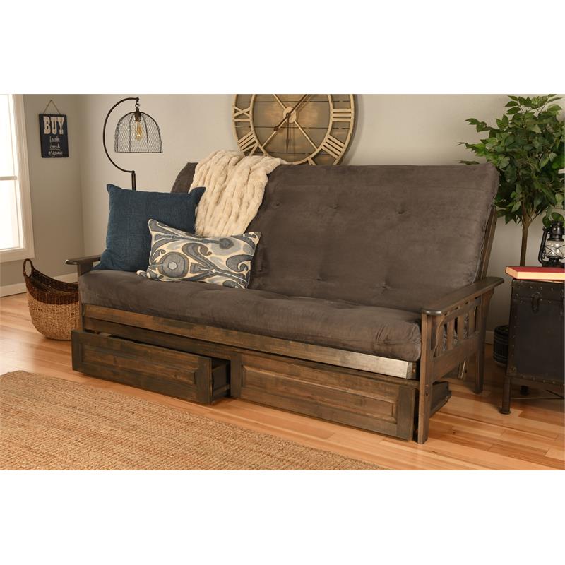 Pemberley Row Polyester Gray Futon Rectangular Convertible Queen 87