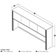 Pemberly Row Traditional Credenza Hutch in Bark Gray and Slate