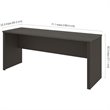 Pemberly Row Traditional Plus Credenza Desk in Bark Gray and Slate