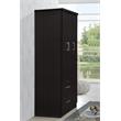 Pemberly Row 3 Door Armoire with 2 Drawers 3 Shelves in Chocolate Wood