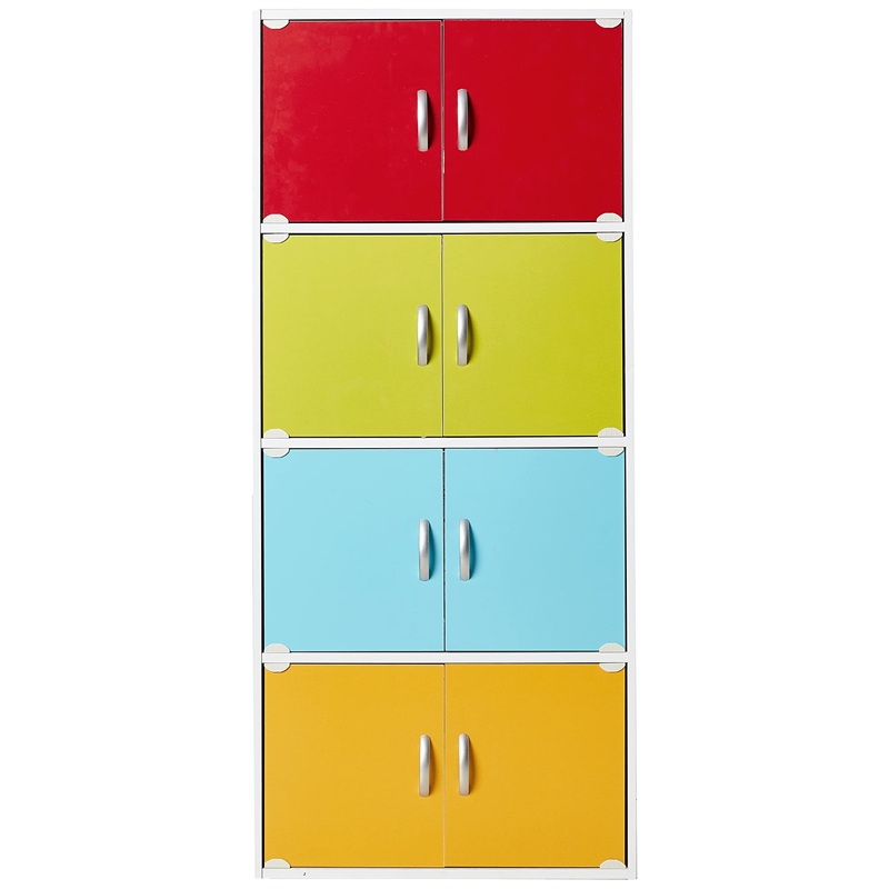 Pemberley Row Wooden Multicolor Bookcase Cabinet Rectangular Versatile