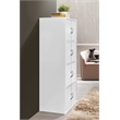 Pemberly Row 4 Shelf 8 Door Versatil Wooden Bookcase Cabinet in White Finish