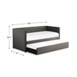 Pemberly Row Contemporary Upholstered Daybed with Trundle in Gray