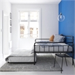 Pemberly Row Contemporary Metal Daybed and Trundle Full Size in Black