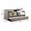 Pemberly Row Modern Upholstered Daybed with Trundle in Gray