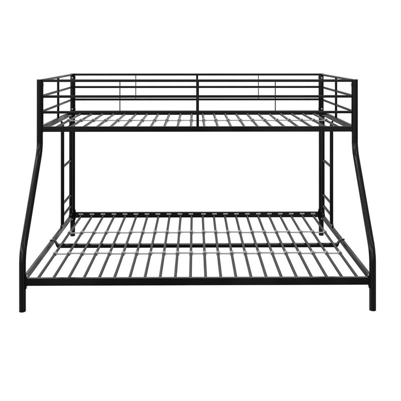 Pemberly Row Small Space Twin-Full Bunk Bed in Black