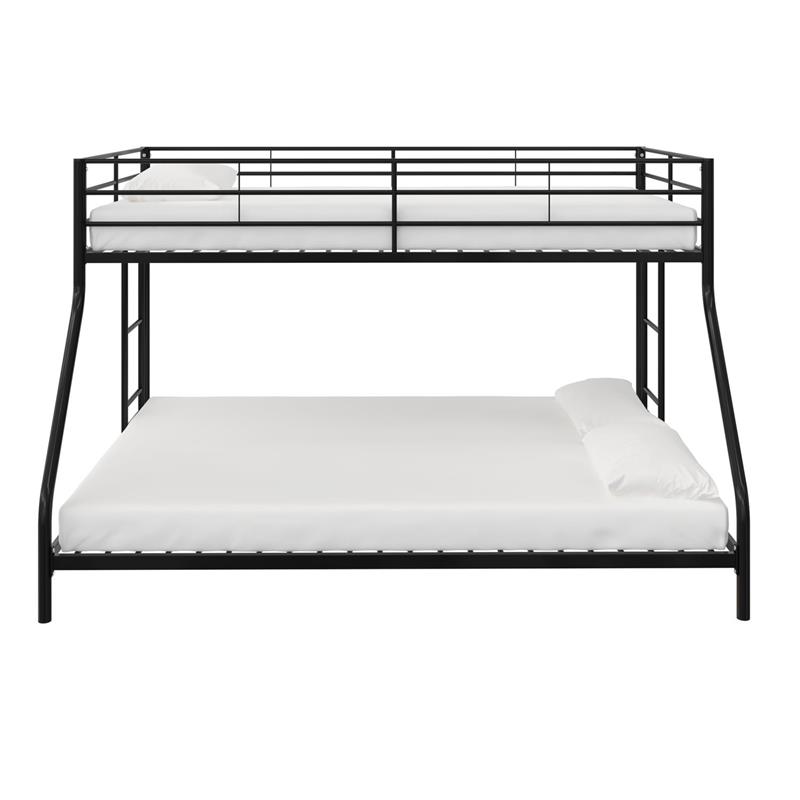 Pemberly Row Small Space Twin-Full Bunk Bed in Black