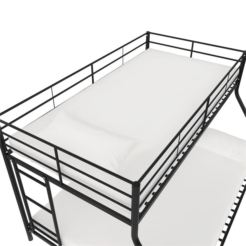 Pemberly Row Small Space Twin-Full Bunk Bed in Black