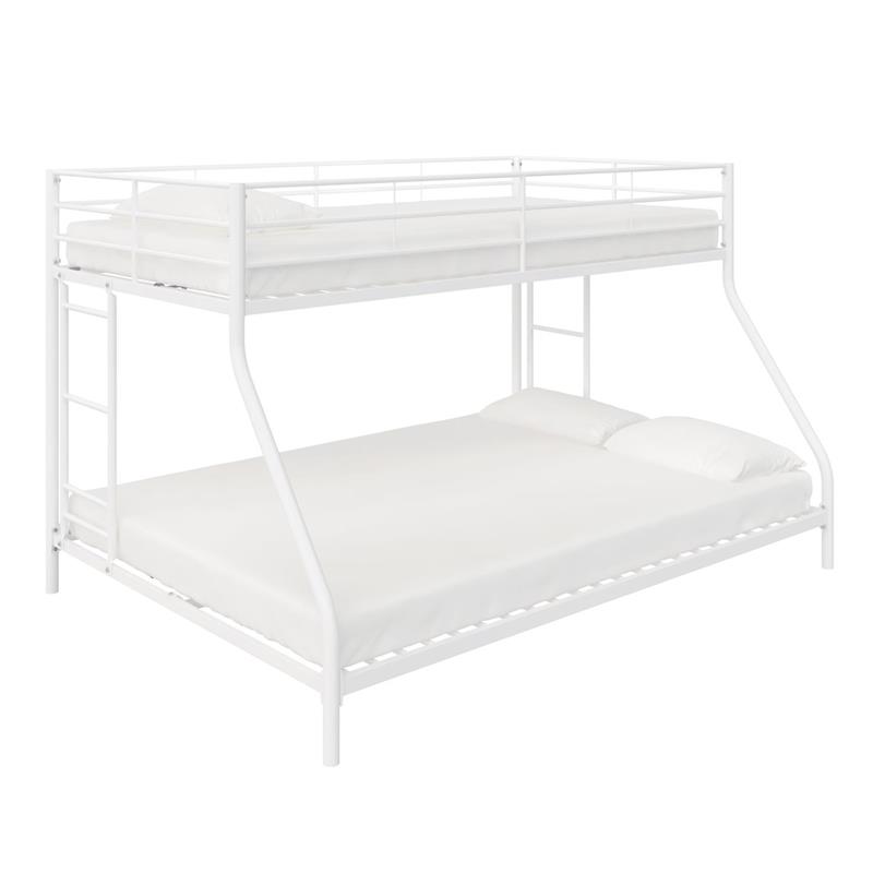 Pemberly Row Small Space Twin-Full Bunk Bed in White
