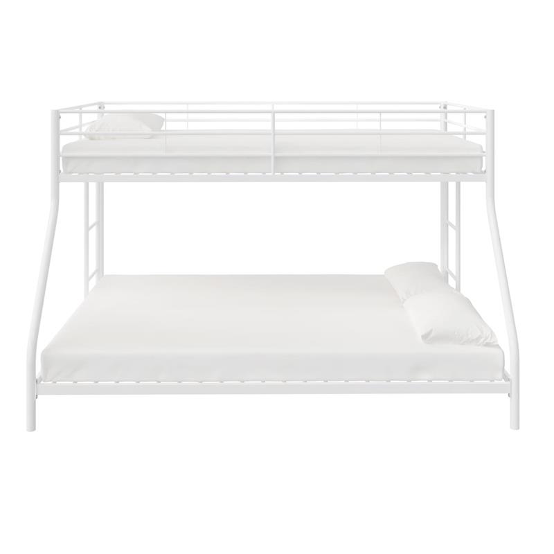 Pemberly Row Small Space Twin-Full Bunk Bed in White