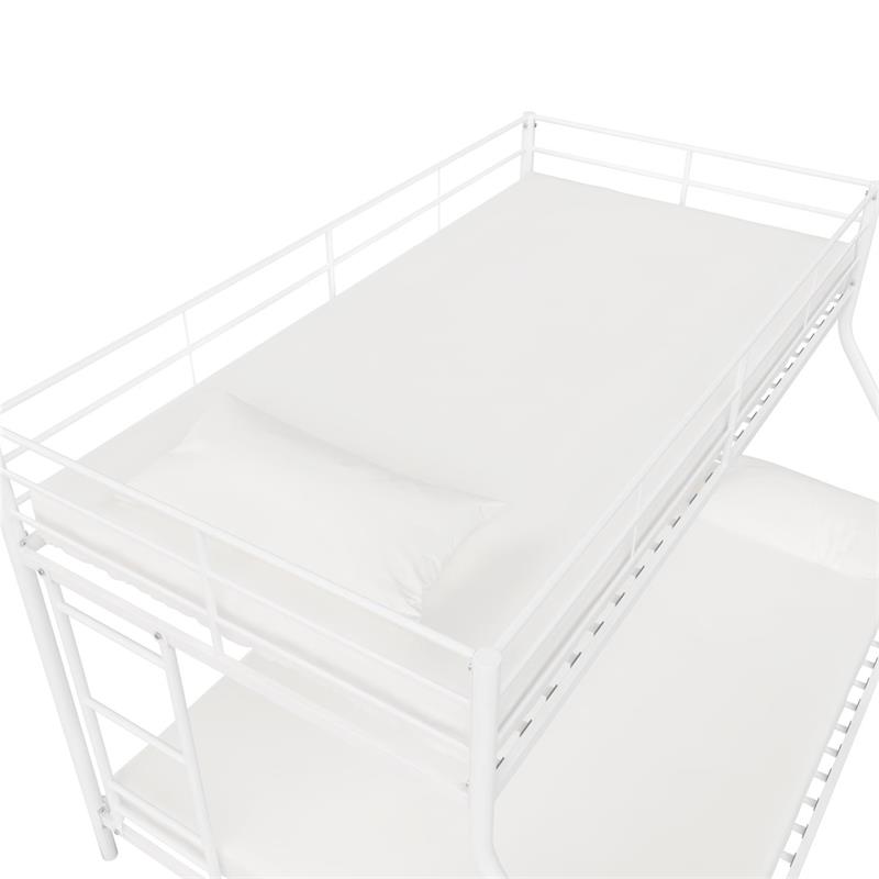 Pemberly Row Small Space Twin-Full Bunk Bed in White