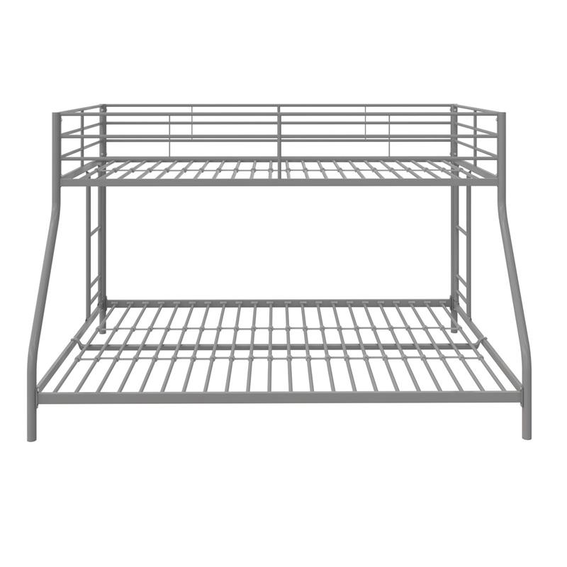 Pemberly Row Small Space Twin-Full Bunk Bed in Silver