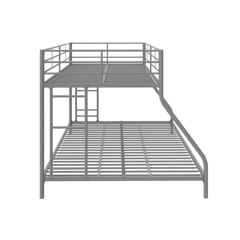 Pemberly Row Small Space Twin-Full Bunk Bed in Silver