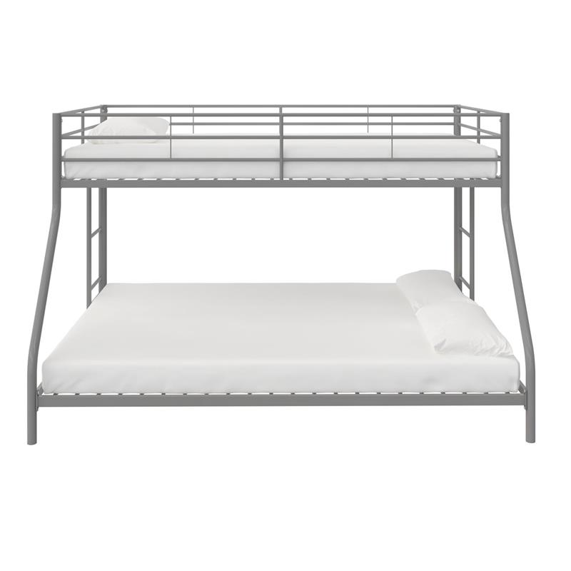 Pemberly Row Small Space Twin-Full Bunk Bed in Silver