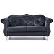 Pemberley Row Velvet Black Loveseat Tufted 68
