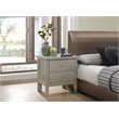 Pemberly Row Transitional Wood 2 Drawer Nightstand in Silver Champagne