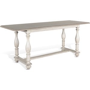 Pemberley Row Wood Taupe Off White Counter Height Table Rectangular 84&quot Unassembled