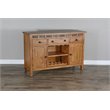 Pemberly Row Adjustable Shelf Farmhouse Wood Buffet in Rustic Oak