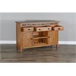 Pemberly Row Adjustable Shelf Farmhouse Wood Buffet in Rustic Oak
