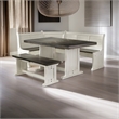 Pemberley Row Mahogany Wood Off White Dark Brown Breakfast Nook Set Rectangular Reversible 75