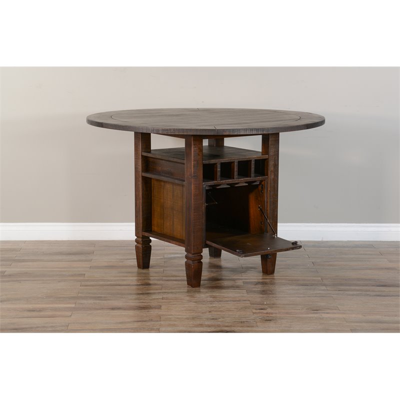 Pemberly Row Transitional Wood Counter Height Table in Tobacco Leaf