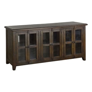 Pemberley Row Wood Tobacco Leaf TV Cabinet Rectangular Adjustable Shelves 70&quot Fully Assembled