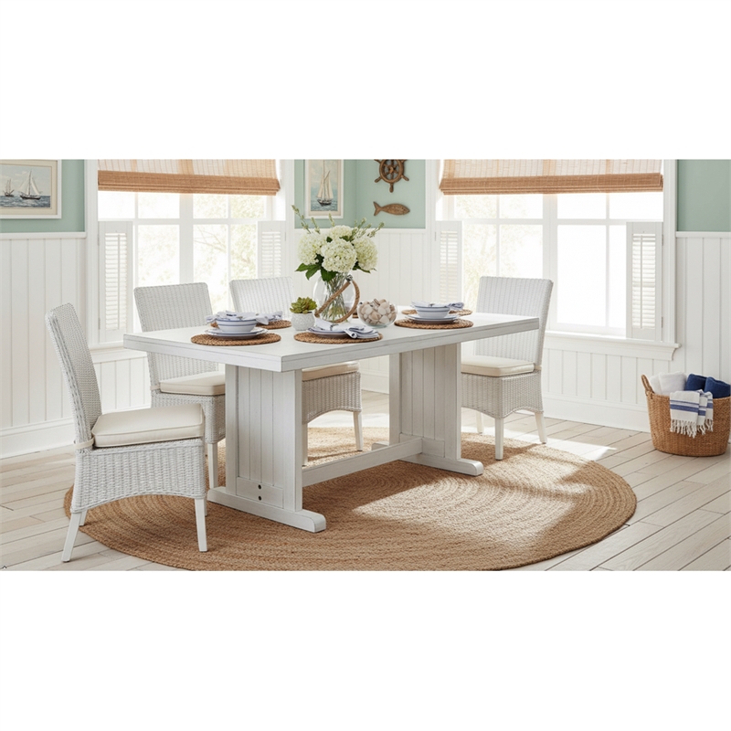 Pemberley Row Wood White Dining Table Rectangular 60