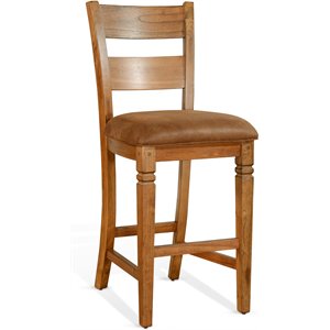 Pemberly Row 30&quot Transitional Wood Barstool in Rustic Oak