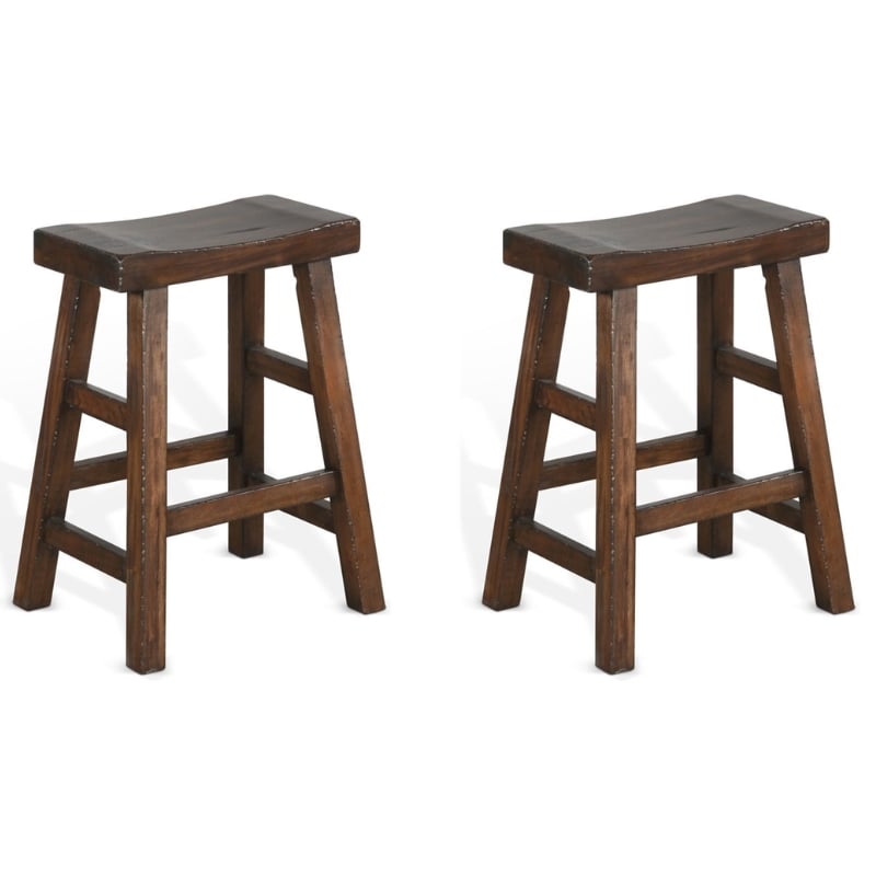 Pemberley Row Mahogany Dark Chocolate Stool Saddle Seat 24