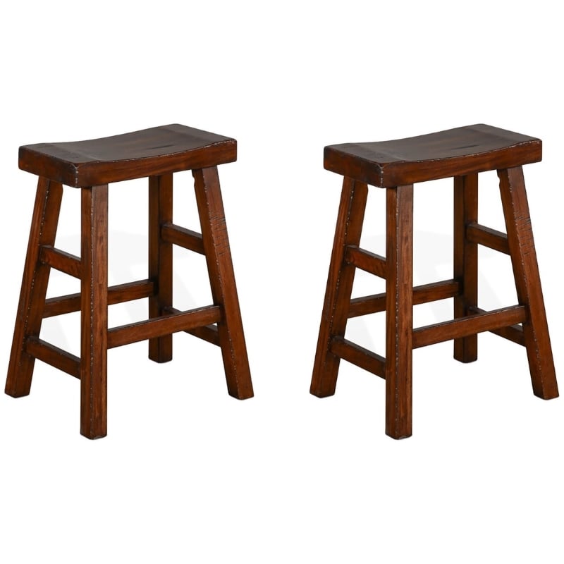 Pemberley Row Wood Medium Brown Stool Saddle Seat 24