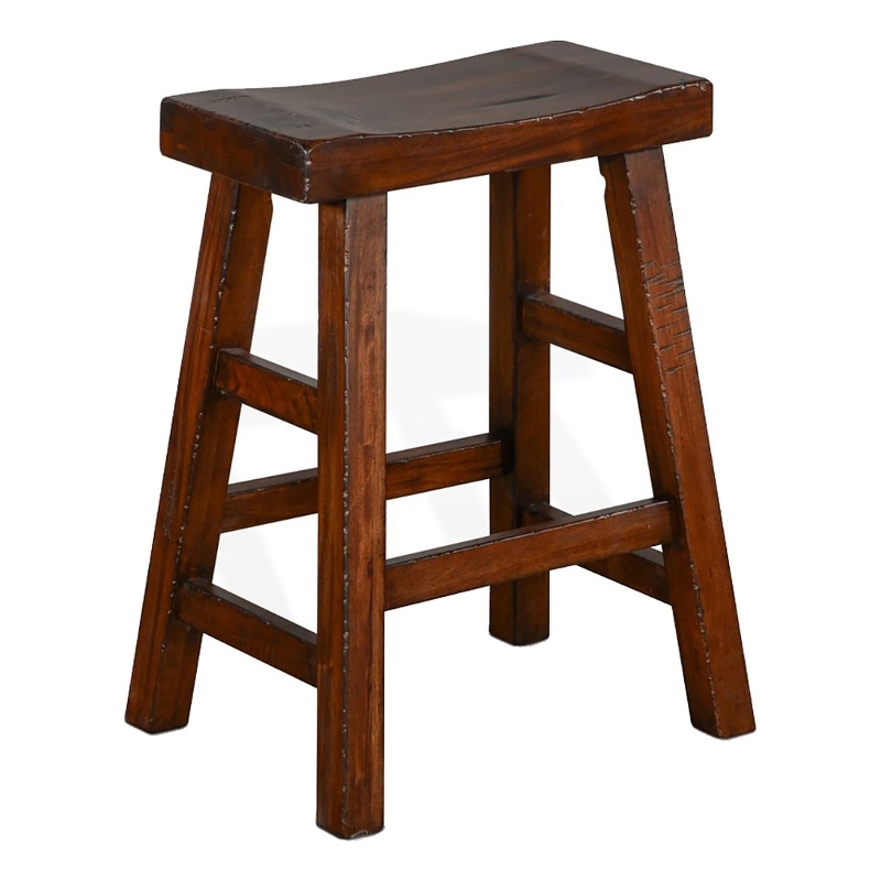 Pemberley Row Wood Medium Brown Stool Saddle Seat 24