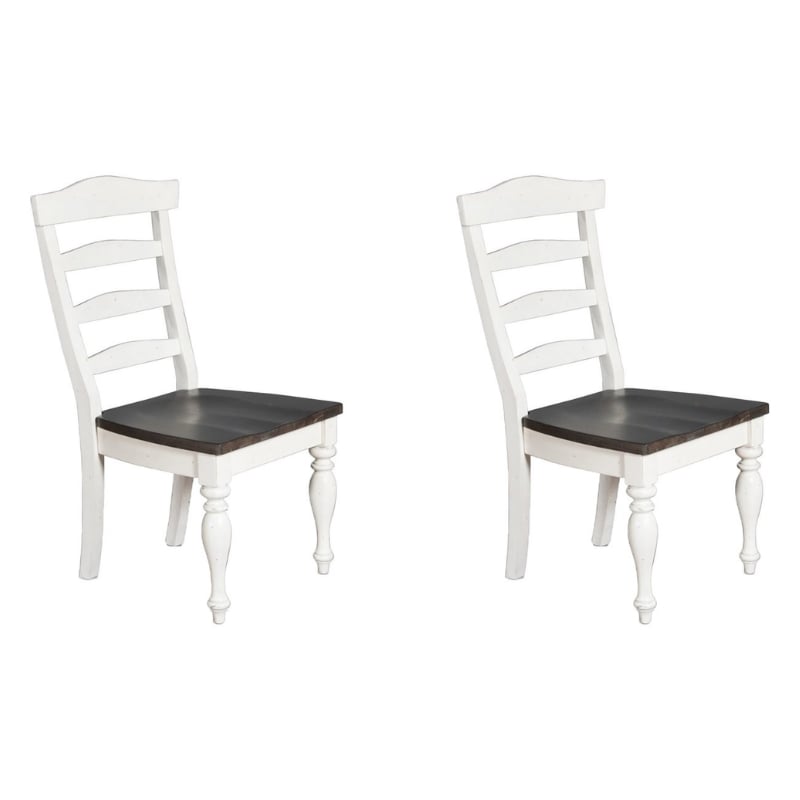 Pemberley Row Mahogany White/Dark Brown Chair Ladderback 41